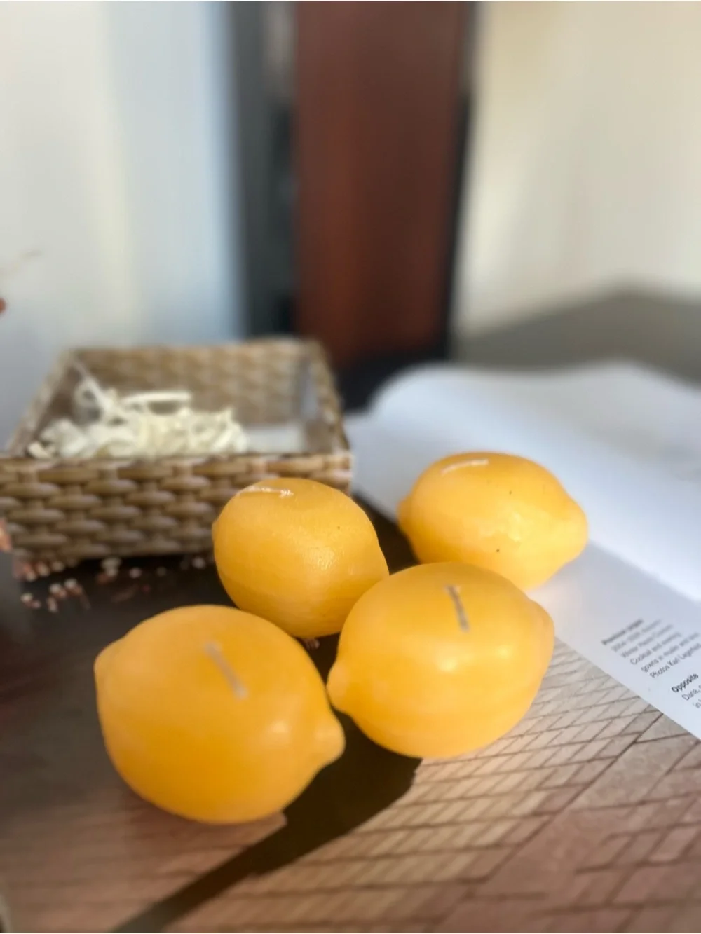 4 pcs Brand Lemon-Shaped Scented Candle Set - Yellow new